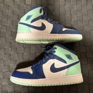Nike Air Jordan Mid GS Blue and Mint Sneakers